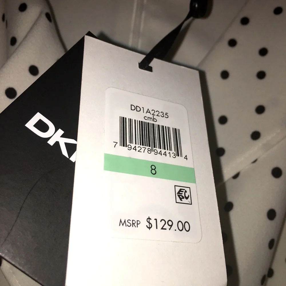 Size 8 DKNY Kate Spade ♠️ Vibes POLKA DOTS WRAP DRESS - Picture 4 of 8